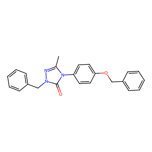2-benzyl-4-[4-(benzyloxy)phenyl]-5-methyl-2,4-dihydro-3H-1,2,4-triazol-3-one structure