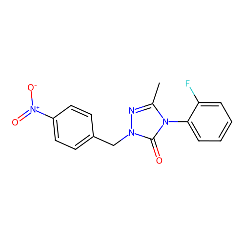 4-(2-fluorophenyl)-5-methyl-2-(4-nitrobenzyl)-2,4-dihydro-3H-1,2,4-triazol-3-one structure
