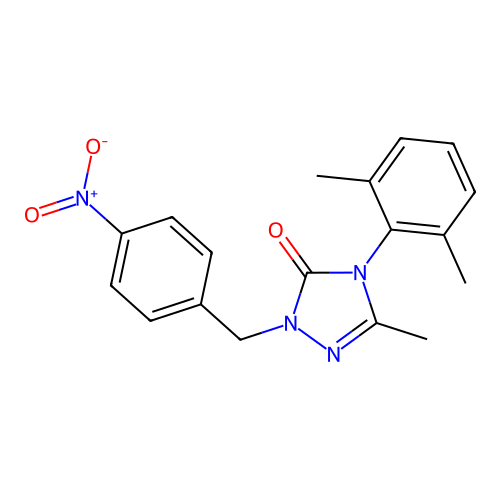 4-(2,6-dimethylphenyl)-5-methyl-2-(4-nitrobenzyl)-2,4-dihydro-3H-1,2,4-triazol-3-one structure