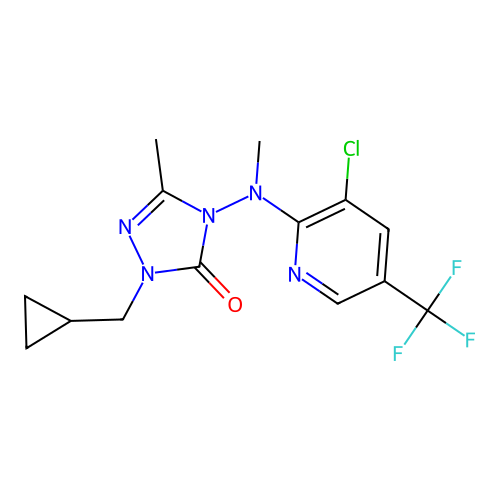 4-[[3-chloro-5-(trifluoromethyl)-2-pyridinyl](methyl)amino]-2-(cyclopropylmethyl)-5-methyl-2,4-dihydro-3H-1,2,4-triazol-3-one structure