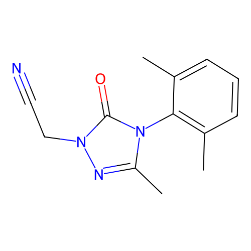 2-[4-(2,6-dimethylphenyl)-3-methyl-5-oxo-4,5-dihydro-1H-1,2,4-triazol-1-yl]acetonitrile structure