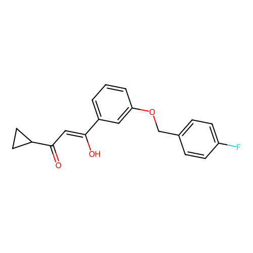 (Z)-3-cyclopropyl-1-{3-[(4-fluorobenzyl)oxy]phenyl}-3-hydroxy-2-propen-1-one structure