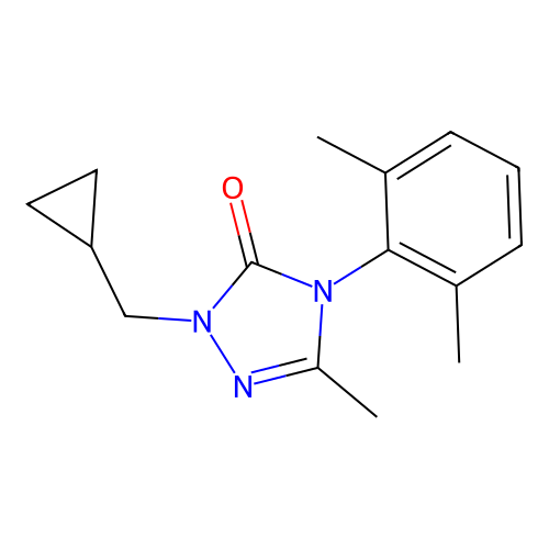 2-(cyclopropylmethyl)-4-(2,6-dimethylphenyl)-5-methyl-2,4-dihydro-3H-1,2,4-triazol-3-one structure