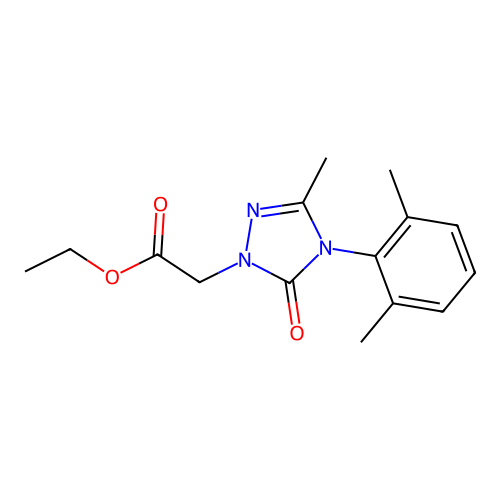 ethyl 2-[4-(2,6-dimethylphenyl)-3-methyl-5-oxo-4,5-dihydro-1H-1,2,4-triazol-1-yl]acetate structure