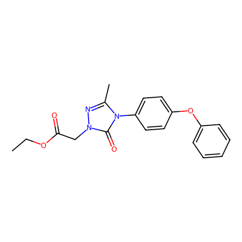 ethyl 2-[3-methyl-5-oxo-4-(4-phenoxyphenyl)-4,5-dihydro-1H-1,2,4-triazol-1-yl]acetate structure