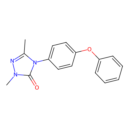 2,5-dimethyl-4-(4-phenoxyphenyl)-2,4-dihydro-3H-1,2,4-triazol-3-one structure