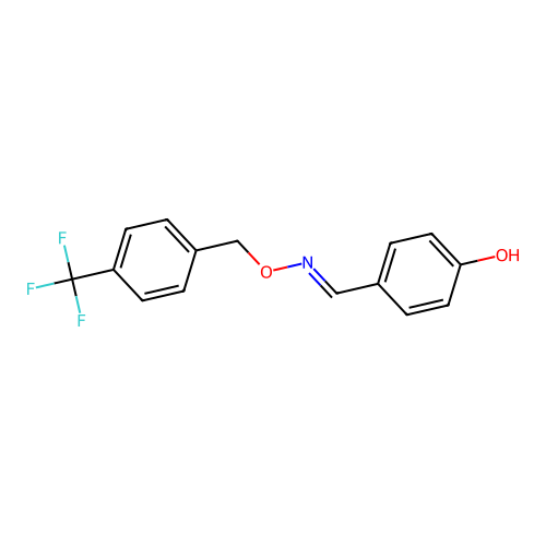 4-[({[4-(Trifluoromethyl)phenyl]methoxy}imino)methyl]phenol structure