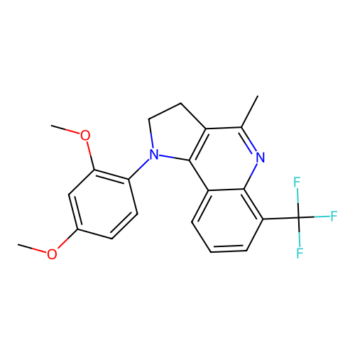 1-(2,4-dimethoxyphenyl)-4-methyl-6-(trifluoromethyl)-2,3-dihydro-1H-pyrrolo[3,2-c]quinoline structure