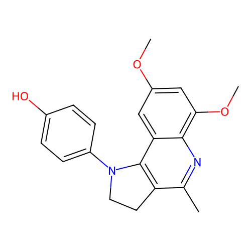 4-(6,8-dimethoxy-4-methyl-2,3-dihydro-1H-pyrrolo[3,2-c]quinolin-1-yl)benzenol structure