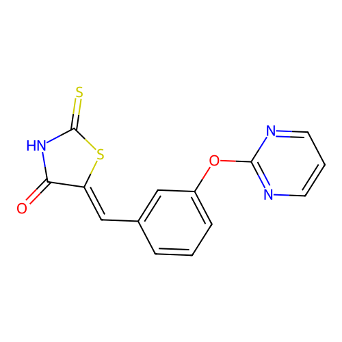 5-[(3-Pyrimidin-2-yloxyphenyl)methylidene]-2-sulfanylidene-1,3-thiazolidin-4-one structure