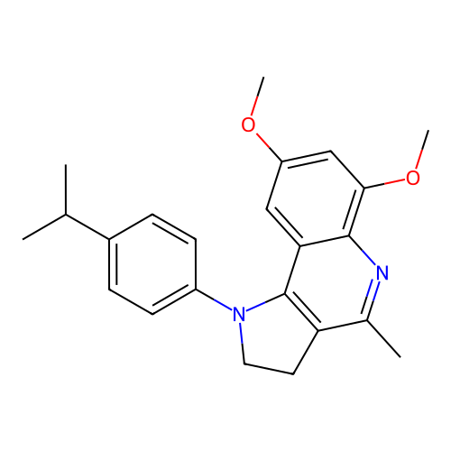 1-(4-isopropylphenyl)-6,8-dimethoxy-4-methyl-2,3-dihydro-1H-pyrrolo[3,2-c]quinoline structure