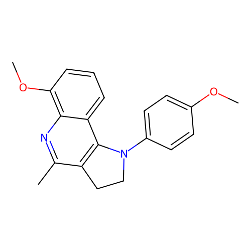 4-(6-methoxy-4-methyl-2,3-dihydro-1H-pyrrolo[3,2-c]quinolin-1-yl)phenyl methyl ether structure