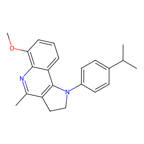 1-(4-isopropylphenyl)-6-methoxy-4-methyl-2,3-dihydro-1H-pyrrolo[3,2-c]quinoline structure
