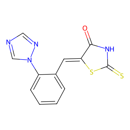 2-sulfanylidene-5-[[2-(1,2,4-triazol-1-yl)phenyl]methylidene]-1,3-thiazolidin-4-one structure