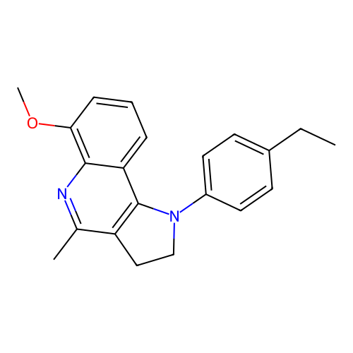 1-(4-ethylphenyl)-6-methoxy-4-methyl-2,3-dihydro-1H-pyrrolo[3,2-c]quinoline structure