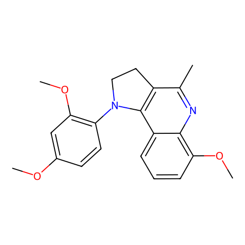 1-(2,4-dimethoxyphenyl)-6-methoxy-4-methyl-2,3-dihydro-1H-pyrrolo[3,2-c]quinoline structure