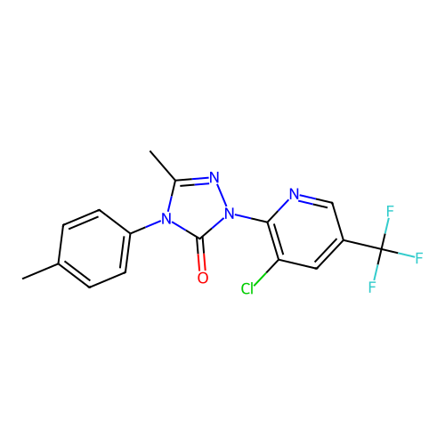 2-[3-chloro-5-(trifluoromethyl)pyridin-2-yl]-5-methyl-4-(4-methylphenyl)-1,2,4-triazol-3-one structure