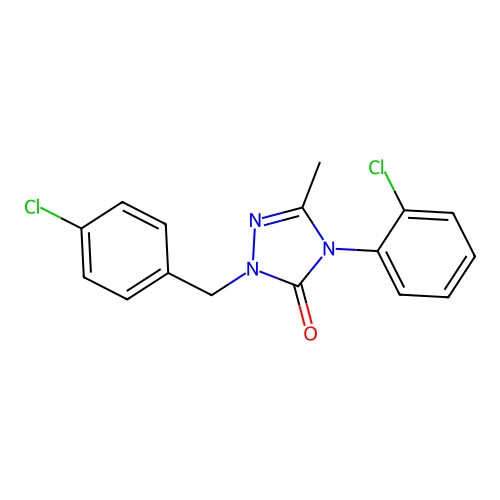 4-(2-Chlorophenyl)-2-[(4-chlorophenyl)methyl]-5-methyl-1,2,4-triazol-3-one structure