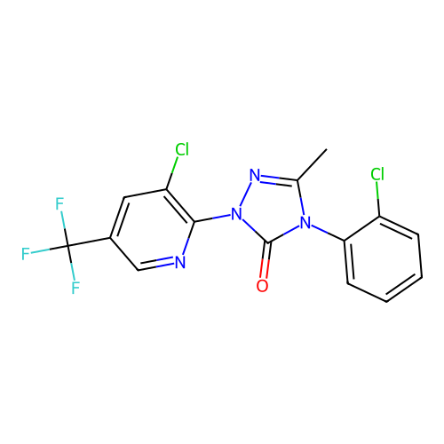 4-(2-chlorophenyl)-2-[3-chloro-5-(trifluoromethyl)-2-pyridinyl]-5-methyl-2,4-dihydro-3H-1,2,4-triazol-3-one structure