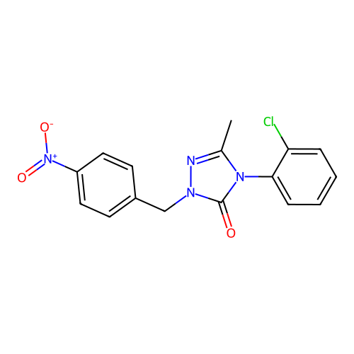 4-(2-chlorophenyl)-5-methyl-2-(4-nitrobenzyl)-2,4-dihydro-3H-1,2,4-triazol-3-one structure