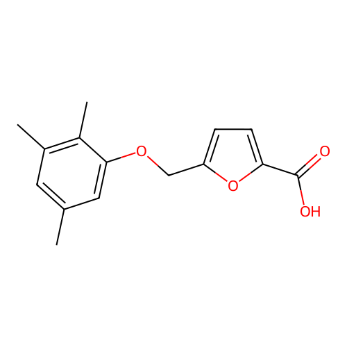5-[(2,3,5-Trimethylphenoxy)methyl]furan-2-carboxylic acid structure