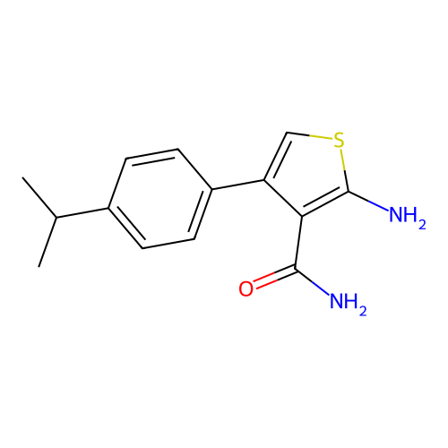 2-Amino-4-(4-isopropylphenyl)thiophene-3-carboxamide structure