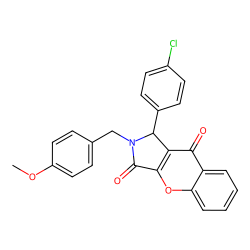1-(4-chlorophenyl)-2-(4-methoxybenzyl)-1,2-dihydrochromeno[2,3-c]pyrrole-3,9-dione structure