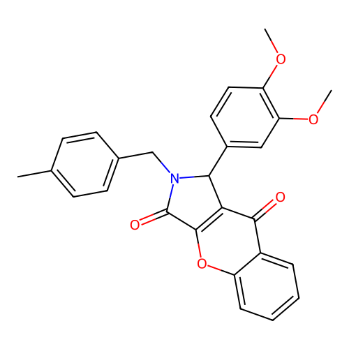 1-(3,4-dimethoxyphenyl)-2-(4-methylbenzyl)-1,2-dihydrochromeno[2,3-c]pyrrole-3,9-dione structure