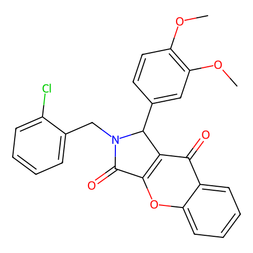 2-(2-chlorobenzyl)-1-(3,4-dimethoxyphenyl)-1,2-dihydrochromeno[2,3-c]pyrrole-3,9-dione structure