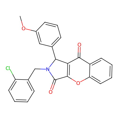 2-(2-chlorobenzyl)-1-(3-methoxyphenyl)-1,2-dihydrochromeno[2,3-c]pyrrole-3,9-dione structure