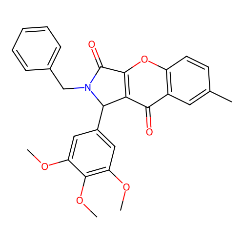 2-benzyl-7-methyl-1-(3,4,5-trimethoxyphenyl)-1,2-dihydrochromeno[2,3-c]pyrrole-3,9-dione structure