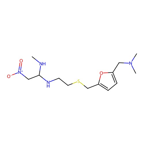 1,1-Ethanediamine, N-[2-[[[5-[(dimethylamino)methyl]-2-furanyl]methyl]thio]ethyl]-N'-methyl-2-nitro- structure