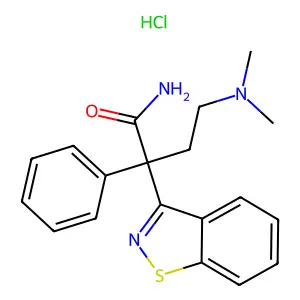 4-Dimethylamino-2-phenyl-2-(1,2-benzisothiazol-3-yl)butyramide structure
