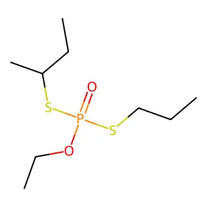 Phosphorodithioic acid, O-ethyl S-(1-methylpropyl) S-propyl ester structure