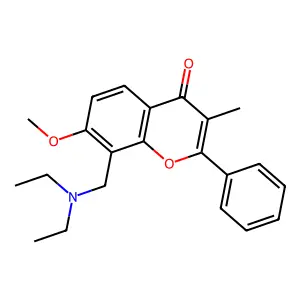 Flavone, 8-((diethylamino)methyl)-7-methoxy-3-methyl- structure