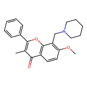 Flavone, 7-methoxy-3-methyl-8-(piperidinomethyl)- structure