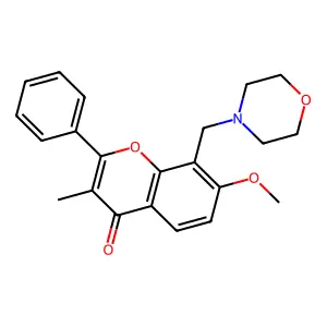 Flavone, 7-methoxy-3-methyl-8-(morpholinomethyl)- structure