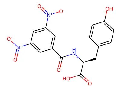 N-(3,5-Dinitrobenzoyl)tyrosine structure