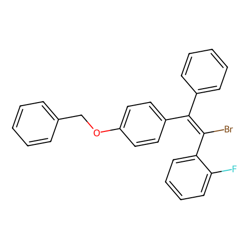 cis-1-(p-(Benzyloxy)phenyl)-2-bromo-2-(o-fluorophenyl)-1-phenylethylene structure
