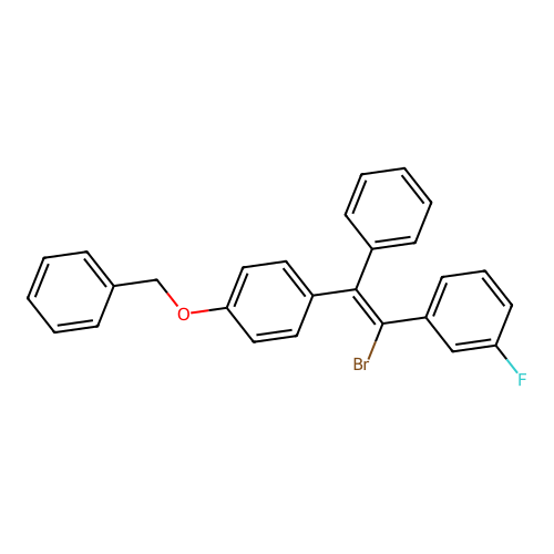 trans-1-(p-(Benzyloxy)phenyl)-2-bromo-2-(m-fluorophenyl)-1-phenylethylene structure