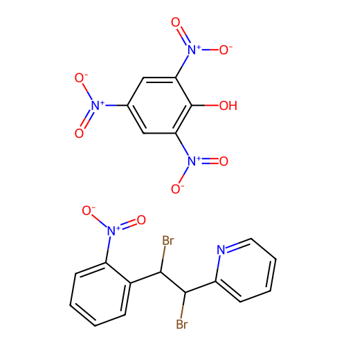2-[1,2-Dibromo-2-(2-nitrophenyl)ethyl]pyridine;2,4,6-trinitrophenol structure
