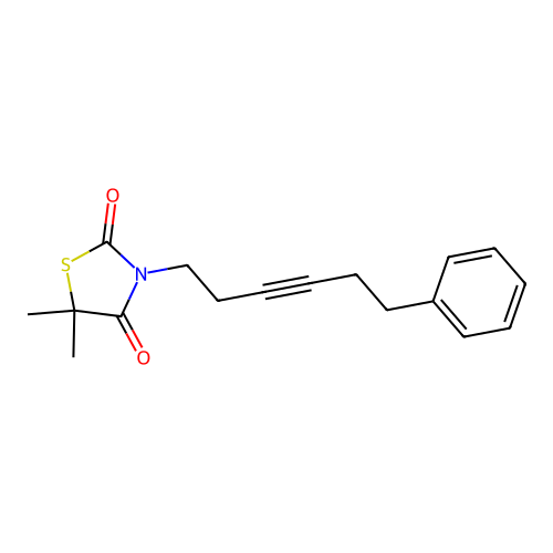 5,5-Dimethyl-3-(6-phenylhex-3-yn-1-yl)-1,3-thiazolidine-2,4-dione structure