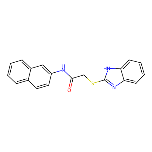 2-(1H-benzimidazol-2-ylsulfanyl)-N-naphthalen-2-ylacetamide structure