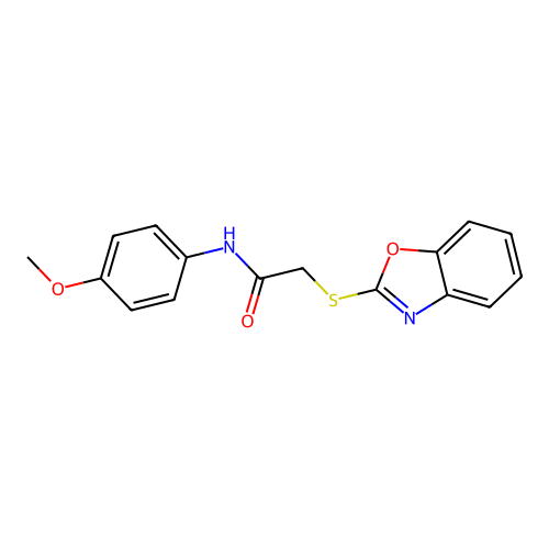 2-(1,3-benzoxazol-2-ylsulfanyl)-N-(4-methoxyphenyl)acetamide structure