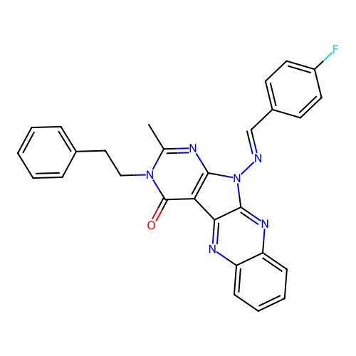 C28H21FN6O structure