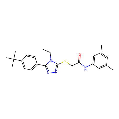 2-((5-(4-(tert-butyl)phenyl)-4-ethyl-4H-1,2,4-triazol-3-yl)thio)-N-(3,5-dimethylphenyl)acetamide structure