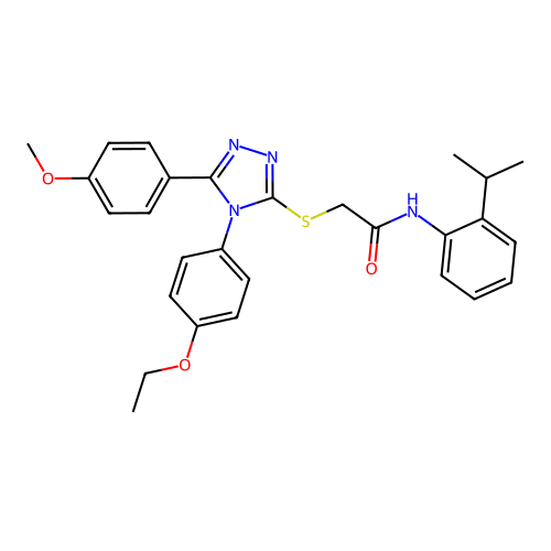2-{[4-(4-ethoxyphenyl)-5-(4-methoxyphenyl)-4H-1,2,4-triazol-3-yl]sulfanyl}-N-[2-(propan-2-yl)phenyl]acetamide structure