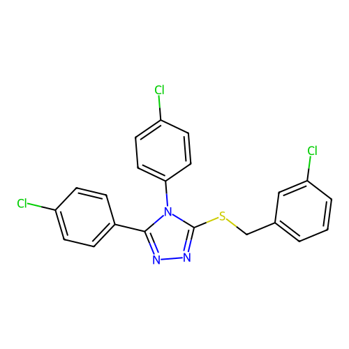 4,5-Bis(4-chlorophenyl)-3-[(3-chlorophenyl)methylthio]-1,2,4-triazole structure