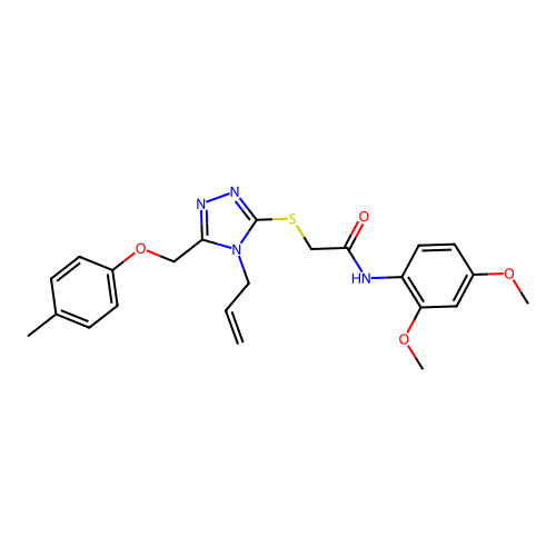 2-((4-allyl-5-((p-tolyloxy)methyl)-4H-1,2,4-triazol-3-yl)thio)-N-(2,4-dimethoxyphenyl)acetamide structure