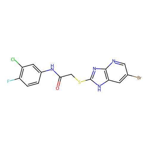 C14H9BrClFN4OS structure